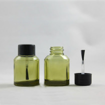 15ML light brown inclined shoulder glass bottle with brush cover brush bottle nail polish bottle nail polish bottle glue cosmetics bottle