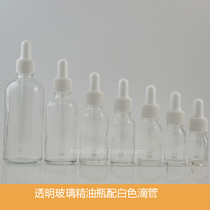 Transparent oil bottle 100 50 30 20 15 10 5ML with white glass dropper bottle bottle