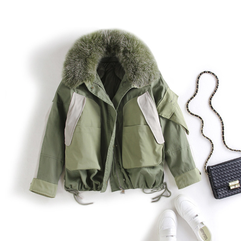 European Station Tooling Eiderdown Clothes Woman South Korea Short Korean version small subpie overcomes detachable liner down jacket