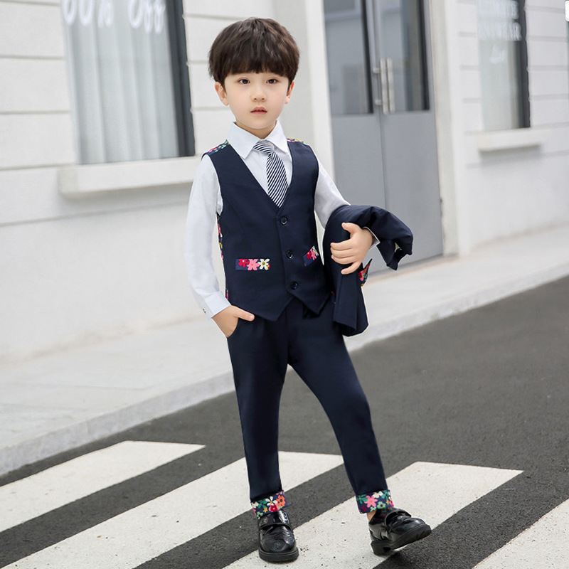 Trẻ em trẻ em trai Suit Set 2019 Thu nhỏ Gentlemans nhỏ Mans Poi U-Anh trai ăn mặc.