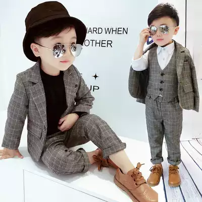 Male baby children's boy suit suit handsome and stylish British foreign school male treasure small suit Boy boy dress