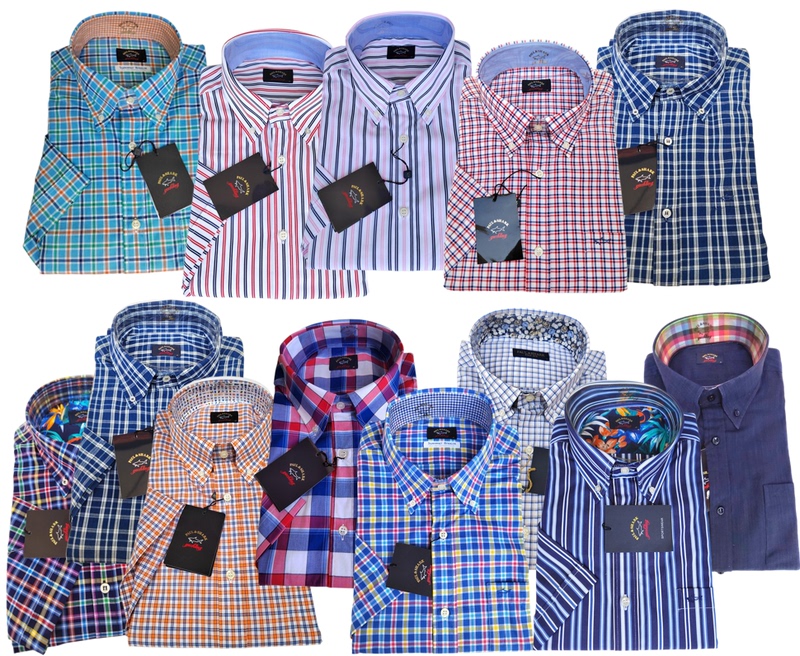 Size 41 Italian Brand Men's High-Sleeve Formal Business Short-Sleeve Shirt Polo Shark