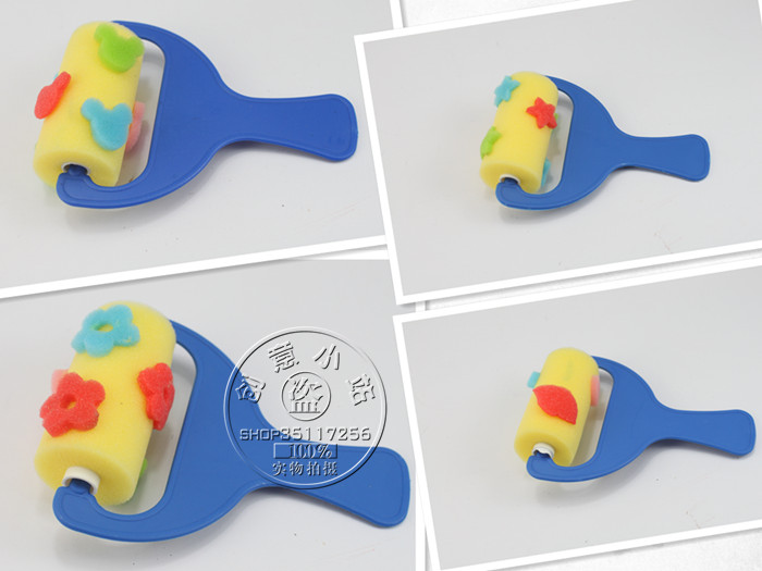 Drawing Brush Children Painting Sponge Brush Sponge Seal Blue Roller Brush 4 Only 2 Fit Suits