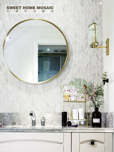 Мраморная мозаика Фоновая стена Простая белая шестиугольная кухонная балкон -балкона против стекла плитки туалетной стены туалетная плитка