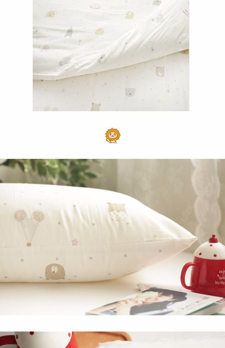 sợi đôi đầy sao mảnh giường vẽ tay bằng vải cotton doanh nghiệp gối chăn giường vật sư tử - Khăn trải giường ra giường