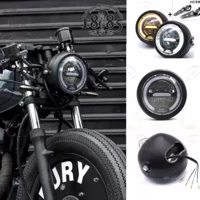 CB400 Ranger Xinyuan V coffee retro locomotive modification 15cm day trip led headlights headlights 12V headlights