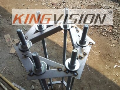 Hexagonal cage reinforced 6 m monitoring rod hexagonal base road monitoring and explosion - proof monitoring stand