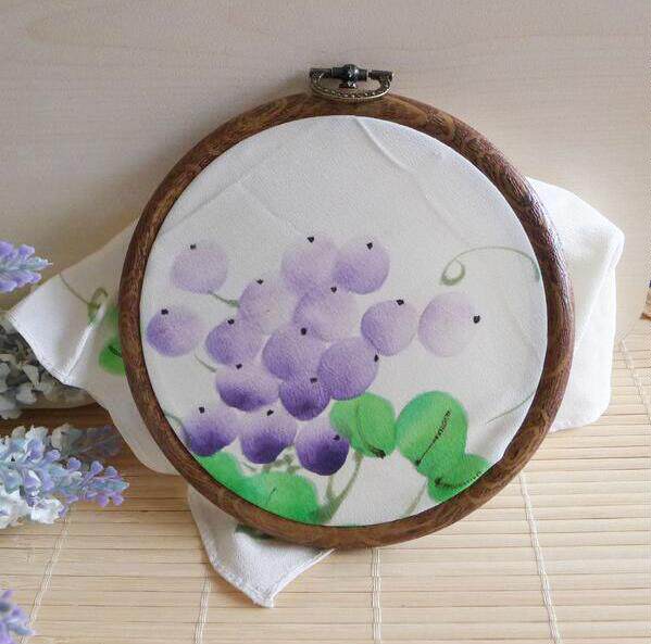 Imitation wood grain round embroidery embroidery cross stitch embroidery oval three-dimensional embroidery ring embroidery ring embroidery frame frame