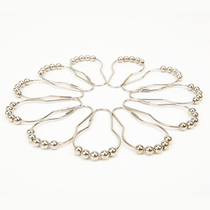 Metal five-bead ring shower curtain buckle gourd buckle ball curtain ring shower curtain rod accessories solid door curtain hook 12 pack