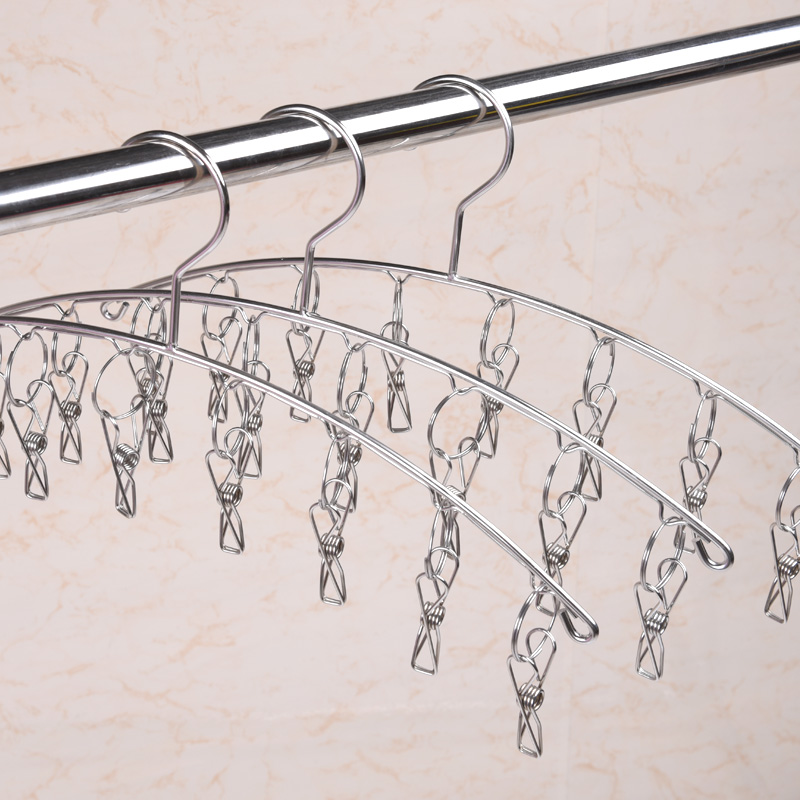 Shoot 2 Get 1 Free Arc Eight-Clip Stainless Steel Clothes Rack