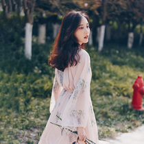 Improved Han suit retro one-piece dress small sub 2022 spring and summer new small crowdmilk sweet Dont make snow spinning Broken Flowers Skirt