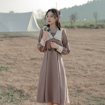 French Hepburn style long sleeve dress female summer design sense niche 2021 new small man temperament small skirt