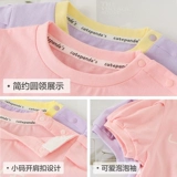 Детский комбинезон, футболка с коротким рукавом для отдыха, детская летняя летняя одежда для девочек