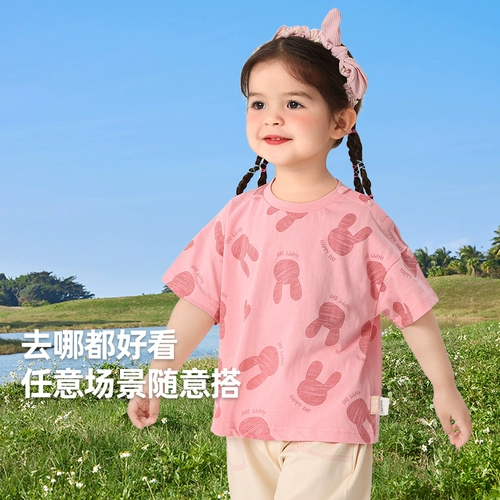 Детская футболка с коротким рукавом для отдыха, детский комбинезон, летняя летняя одежда для девочек, 1-3 лет