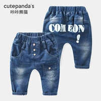 Quần jeans bé trai mùa thu bé trai và bé gái quần bé harem quần 0 trẻ em 3 quần 6 tháng Y3982 quần áo trẻ em giá rẻ