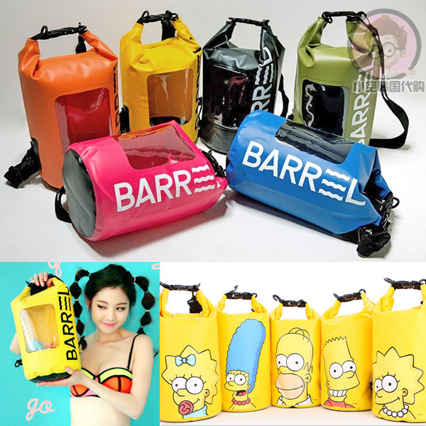 South Korea's new Korean bucket type transparent multifunctional foldable three-dimensional waterproof swimming diving travel bag