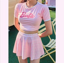 Sanya swimsuit womens new three-piece swimsuit female Japanese and Korean Girls cute high waist thin Belly Belly sports swimwear