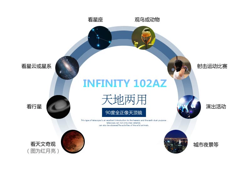 Kính thiên văn Meide Infinity 102AZ Độ phân giải cao HD chuyên nghiệp Sao trời và Trái đất Sử dụng kép - Kính viễn vọng / Kính / Kính ngoài trời kính thiên văn cao cấp