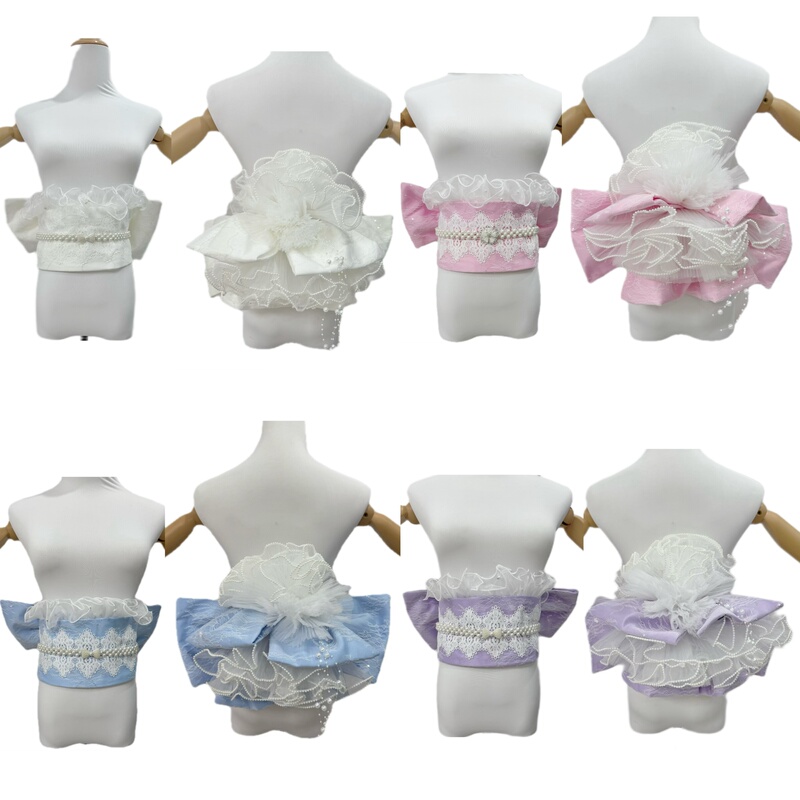 Japanese Kimono Lace Belt, Improved Macaron Belt, Waist Cincher, Shaping Bow, Ice Silk Belt All-In-One