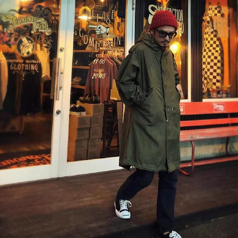 Br12266 M-51 Shawn Yue Military Style Hooded Parka Coat Retro Satin Trench Coat Br12266 M-51 Shawn Yue Military Style Hooded Parka Coat Retro Satin Trench Coat