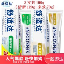 Comfortable fresh mint toothpaste fast multi-effect combination 2 pieces a total of 190g soothing hot and cold sweet and sour stimulation tooth protection