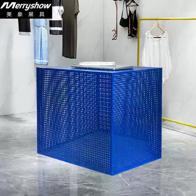 Meixiang Clothing store Blue Nakajima table wrought iron display table Men's clothing store floor model table window decoration display table