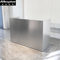 Beauty Elephant Clothing Store Stainless Steel Bar Counter Cashier Desk Counter Brief Modern Commercial Front Desk Reception Desk Cashier Desk