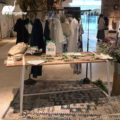 Meixen retro women's clothing store bag display table high and low table running water table shoe store display stand Zhongdao cabinet shelf
