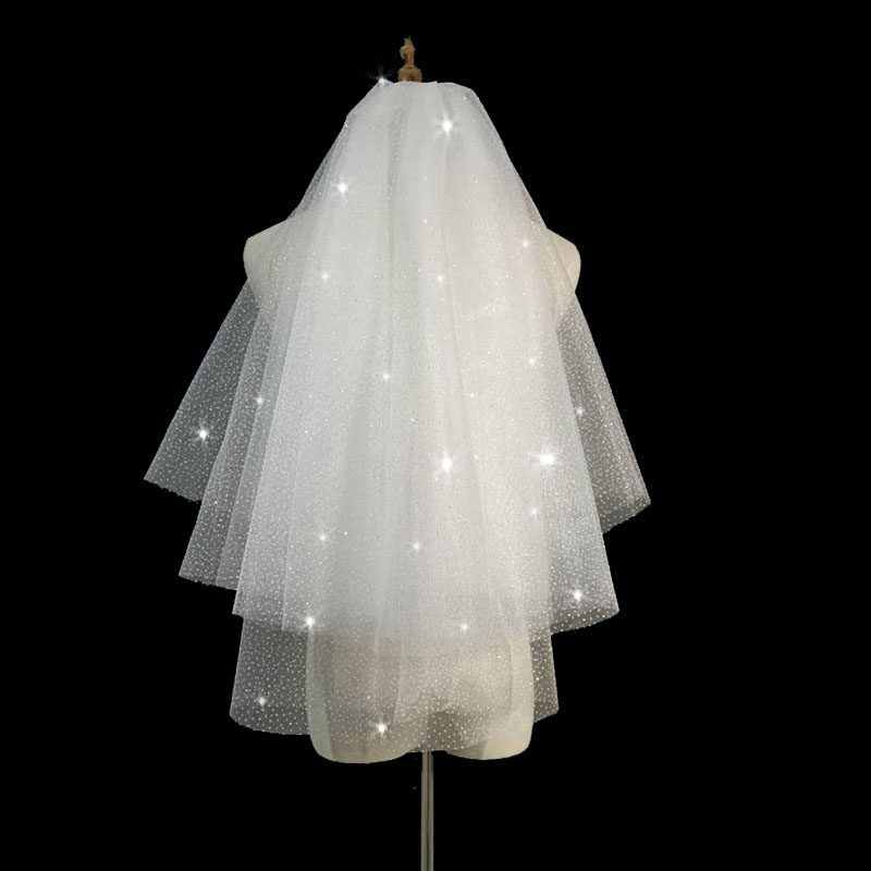 [USD 14.48] Luxury version of the starry sky shiny and short champagne