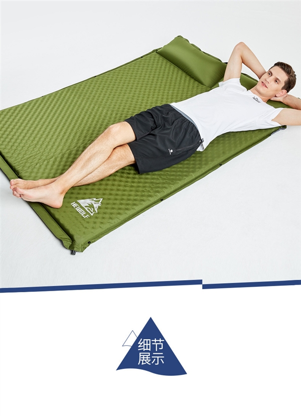 Sói đực dày 5cm bọt biển đơn bơm hơi tự động Đệm ẩm ngoài trời lều ngủ mat ăn trưa phá vỡ nệm không khí - Thảm chống ẩm / Mat / Gối chiếu ngủ văn phòng