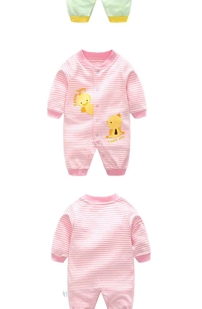 Mùa xuân và mùa thu 0-1 tuổi Quần áo trẻ em một mảnh trăng tròn trăm ngày cotton dài tay nam nữ quần áo trẻ em ra ngoài bodysuit chất nỉ bông hàn quốc