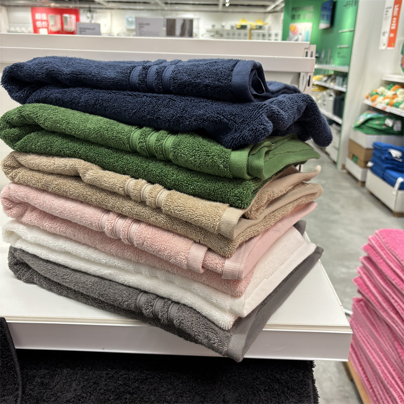 Ikea Brooklyn Towel Bath Towel Soft Absorbent Pure Cotton Large Towel Solid Color Unisex Simple New Product