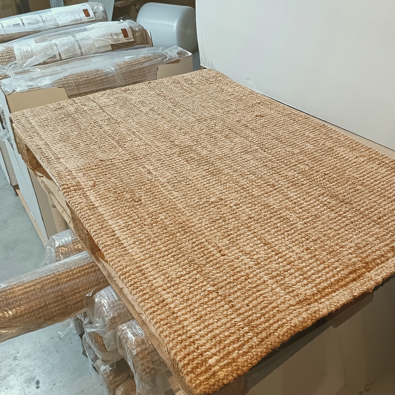 Ikea Genuine Luhas Flat Woven Carpet in Natural Color for Living Room and Bedroom, Made of Natural Jute with Good Toughness