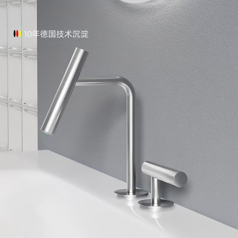 Gessi Split-Type Basin Faucet with Hot and Cold Water, Wall-Mounted, Floor-Standing Bathtub, Concealed Showerhead