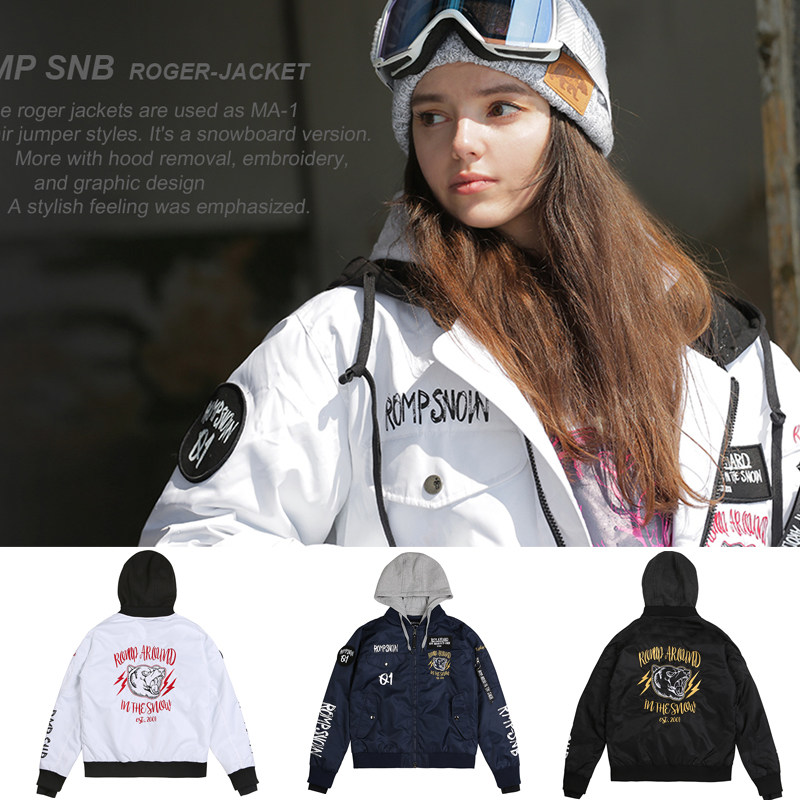 1819ROMP Korean ski suit men and women winter veneer double board warm waterproof jacket Tiger snow lichen