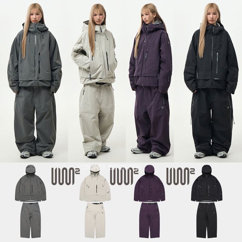 2627Uss2 Korean Ski Clothing for Men and Women, Waterproof and Windproof Hooded Jacket, Ski Jacket 3L