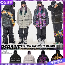  1920BSRABBIT Korean ski suit single and double board men and women waterproof windproof and wear-resistant reflective strip tide brand top