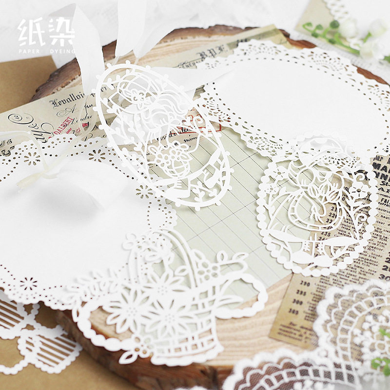 Miss Ka Shanxue series hollow lace note paper message notes decorative hand account base material paper