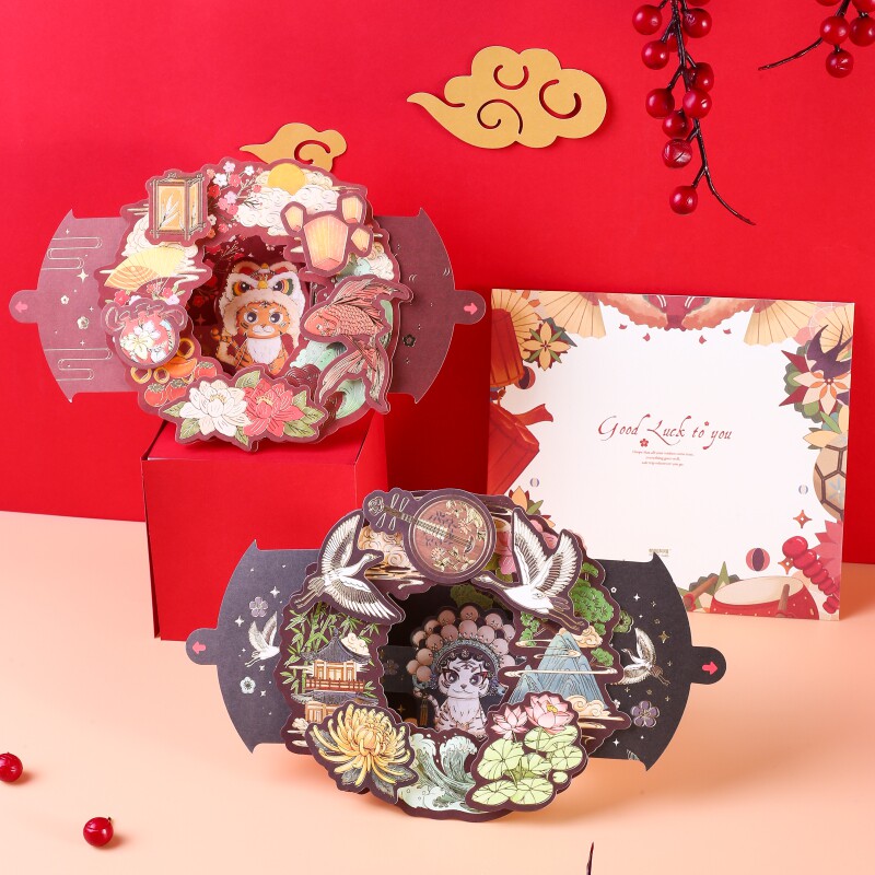 Livli Sunflower Bronzed three-dimensional greeting card Wanaffair series Creative Spring Festival New Year's Day New Year's Day gift message cards