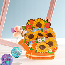 Teachers Day Greeting Card 2022 New Three-dimensional Sunflower Kettle Creative Thank You Send Teacher Universal Blessing Card