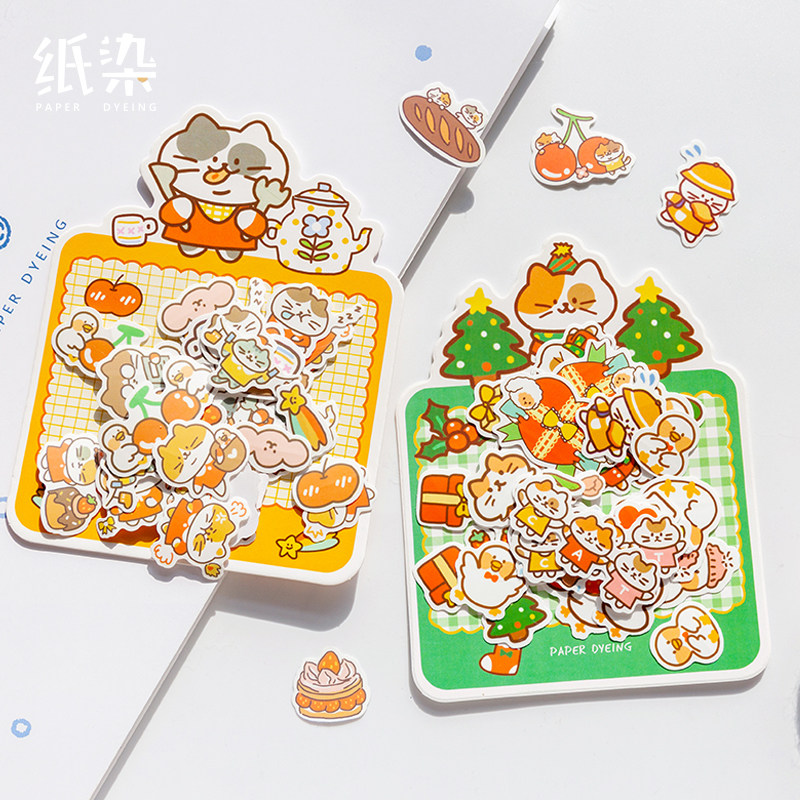 Miss Ka cute sticker package Creative animal handbook material DIY shaped decoration pattern 6 options