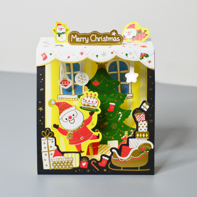 Storm Sunflower Solid Christmas Cards season3D Solid Christmas Cottage Cards Christmas Eve Gift