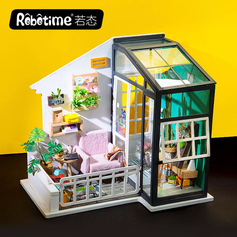 Miss Card New Products Creative 3D Cubism Wooden Adult Puzzle Model Handmade DIY Cute Family Lodge Birthday Present