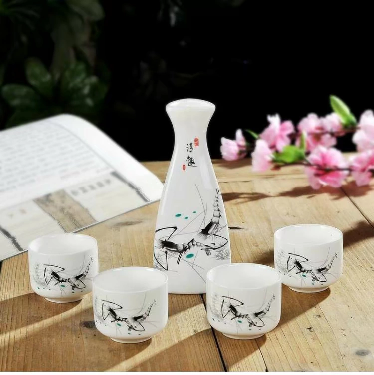 Jingdezhen gốm rượu vang rượu vang trắng rượu vang vàng đặt chén gốm đặt rượu vang Nhật Bản đặt rượu vang nóng nồi quà - Rượu vang