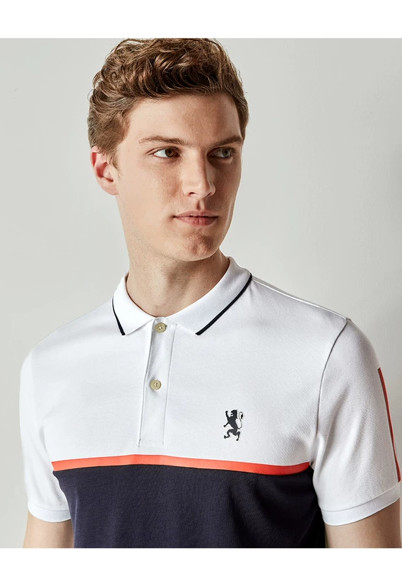 Giordano Polo chiến thắng vua sư tử màu phù hợp với hạt mỏng vải tay áo ngắn POLO01018211