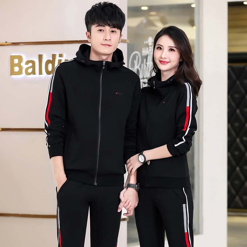 Spring Autumn New Men And Women Sports Suit Ladies Fashion Sportswear Lovers Casual Trend Cardio-shirts breathable