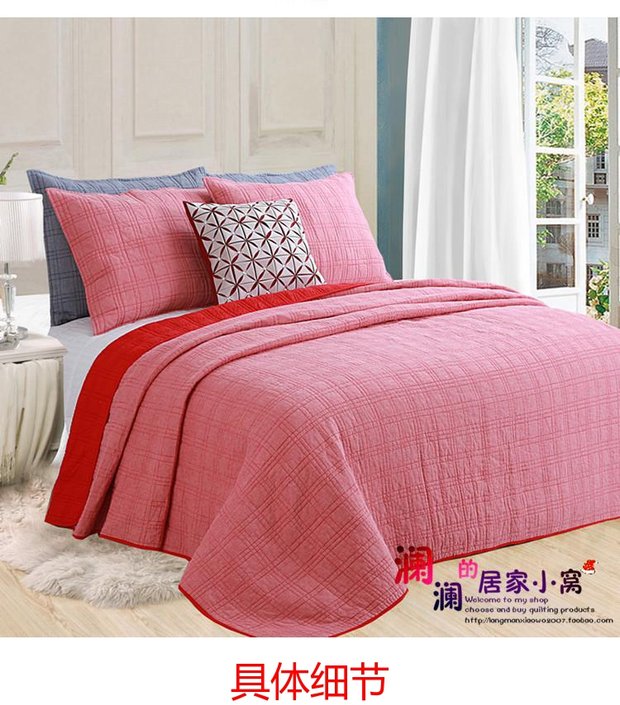 Màu xanh xám màu be đỏ cũ vải thô vải bông màu chăn bông điều hòa không khí là ba bộ mùa hè mát mẻ ga giường chống thấm nước