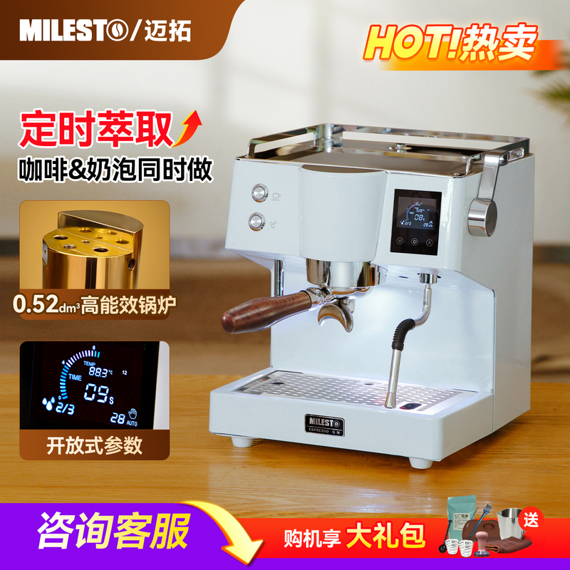 Maxtor Em-19M4 Pre-Soaking Professional Italian Semi-Automatic Coffee Machine with Copper Boiler for Home Use [Gift]