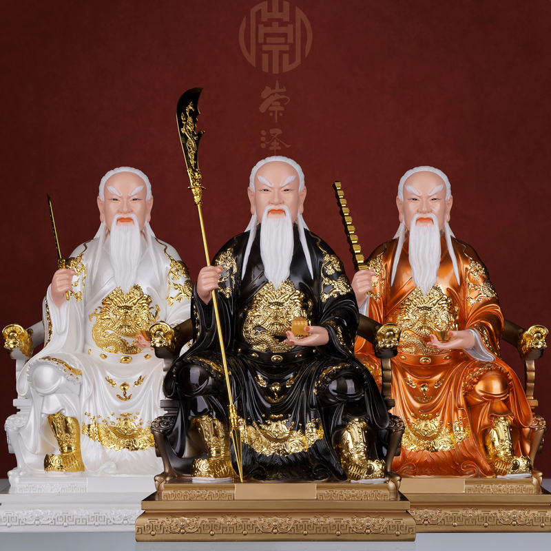 The Three Hu Brothers, Hu Tianba, Hu Tiangang, and Hu Tianlong, Are Painted with Gold and Made of Synthetic Resin and Fiberglass The Three Hu Brothers, Hu Tianba, Hu Tiangang, and Hu Tianlong, Are Painted with Gold and Made of Synthetic Resin and Fiberglass