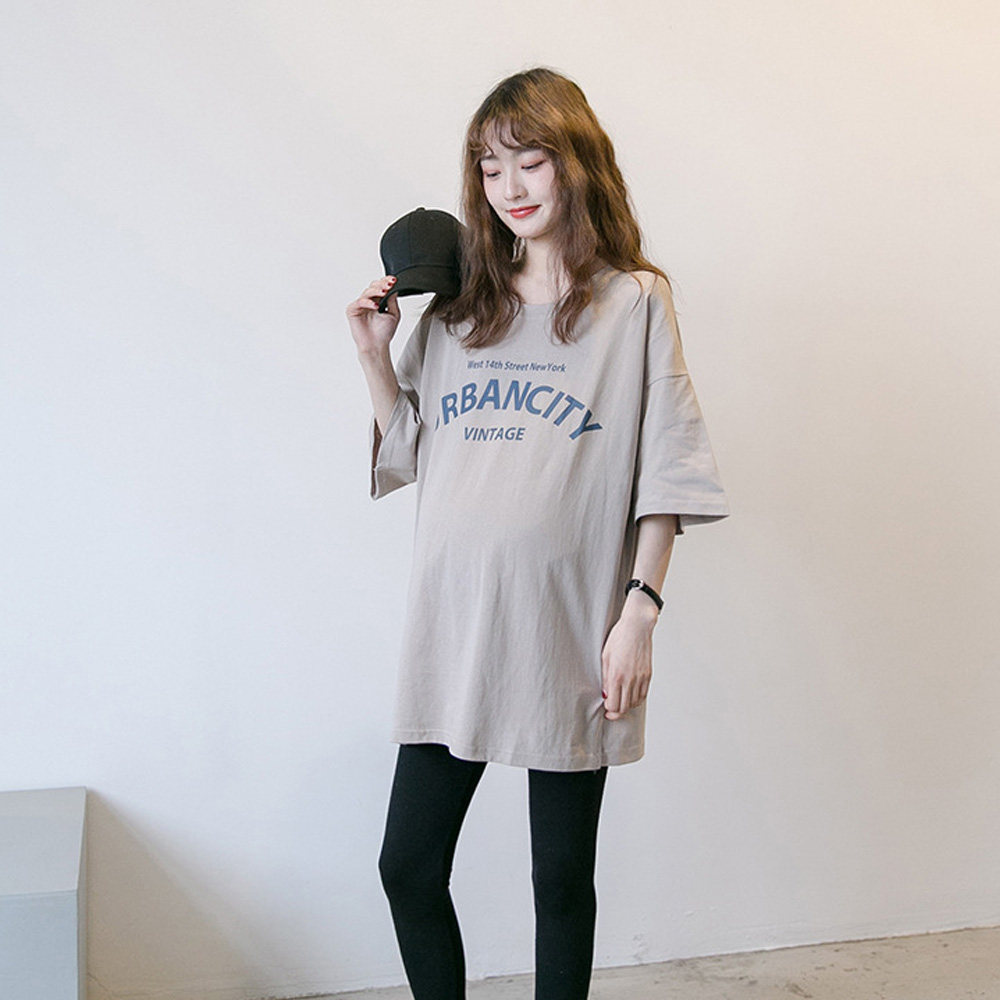 Pregnant women summer T-shirts with new casual loose tops Han letter tide Easy out of the street